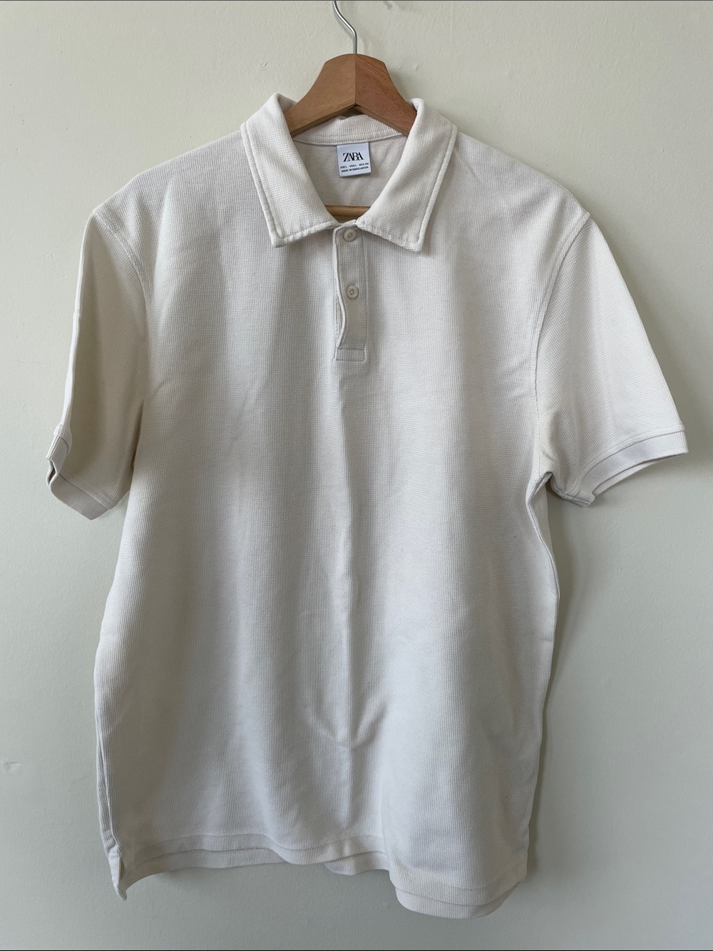ZARA Men’s Off-White Polo Shirt